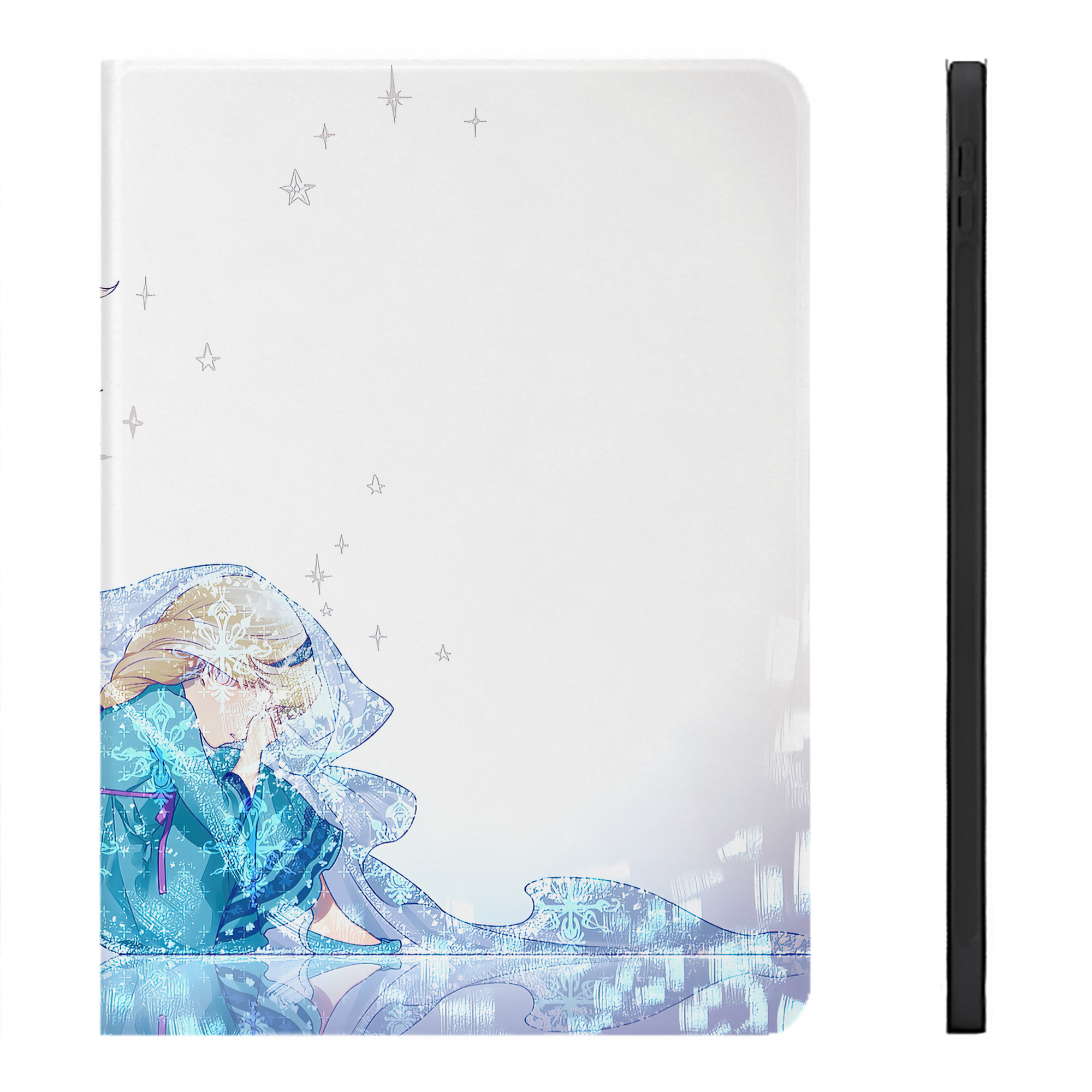 （画像用） アナと雪の女王 アンナ エルサ Frozen Anna Elsa IPadケース ペンホルダー付き ブックスタイルデザイン
